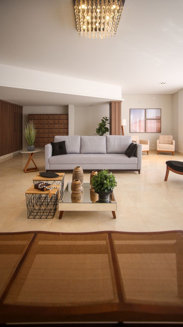 Elegant and luxurious minimalist living room with modern furnishings and decor.